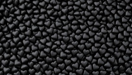 Valentine's Day, A heap of many small black hearts, creating a striking and modern Valentine's Day design concept
