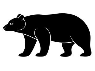 bear black silhouette vector, Simple silhouette Design vector icon with white background