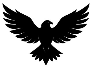 eagle black silhouette vector, Simple silhouette Design vector icon with white background