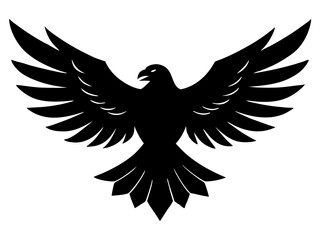 eagle black silhouette vector, Simple silhouette Design vector icon with white background