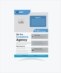 Corporate Unique Business flyer design template in A4 size, Corporate Flyer Design, poster, flyer in A4, cover modern layout