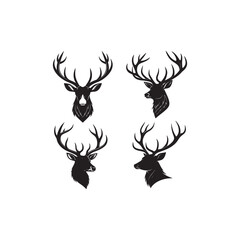 create a Deer antlers silhouette vector icon desing with a white background