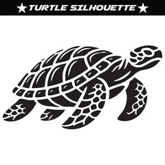 turtle silhouette vector illustration art