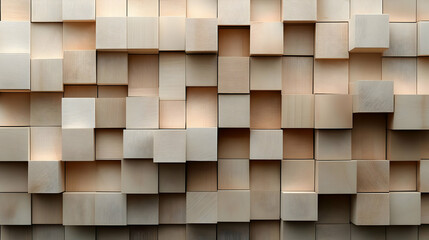 Wooden Cubes Form a Textured Wall Design