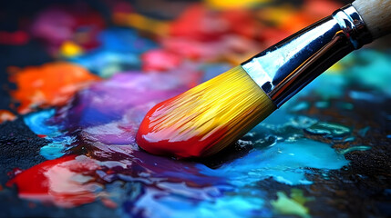 Fototapeta premium Brush Strokes Red Paint on Canvas Vividly, Artfully, and Skillfully