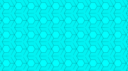 Hexagonal pattern background vector design | Geometric shape vector design with line | Multi shape seamless background design with sky color