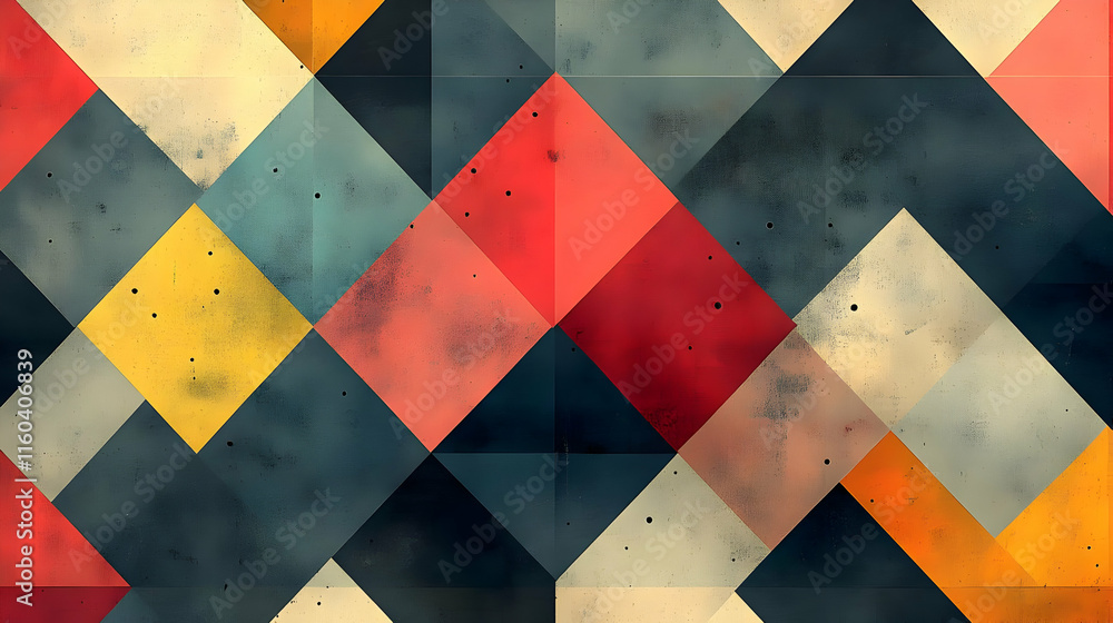 Aufkleber geometric pattern forms colorful triangles and diamonds in abstract design