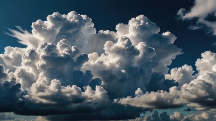 blue wallpaper , Vast blue sky dotted with fluffy white clouds

