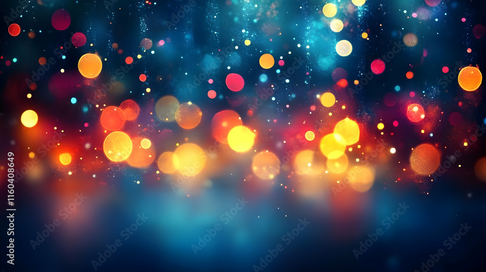 Poster abstract background shines with colorful bokeh lights and a soft, dreamy atmosphere perfectly.