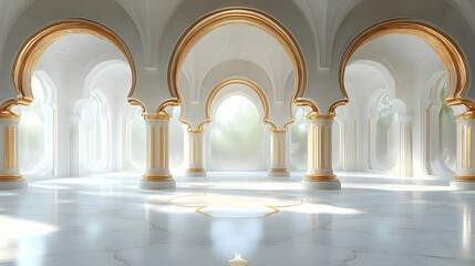 Fototapeta premium Elegant Arches and Pillars Enhance Architectural Splendor Gracefully