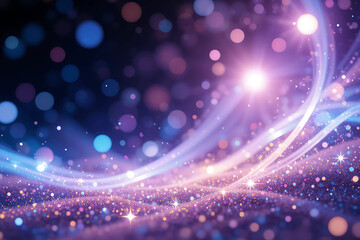 Fototapeta premium Beautiful Abstract Background with Shiny Light, Glitter, and Dreamy Swirling Patterns in Blue, Purple, Pink, and Yellow