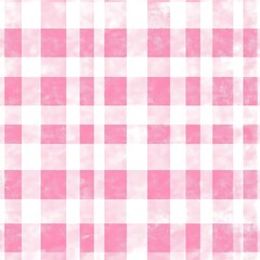 Seamless Pastel Pink and White Checkered Pattern for Picnic Settings