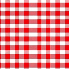 Red and White Checkered Tablecloth Print for Table Decoration