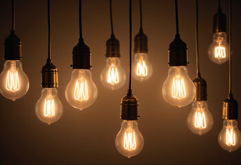Background of lamps, light bulbs, light bulb idea