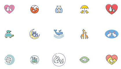 Elegant and Heartwarming Mother and Child Icon and Logo Design for UI/UX, Branding, Digital Platforms, Gift Packaging, Greeting Cards, Websites, Mobile Applications, Social Media Campaigns, Mother's 