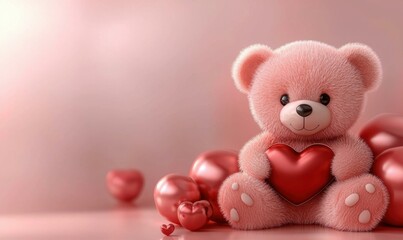 Obraz premium Valentine's day teddy bear a romantic soft toy for your love