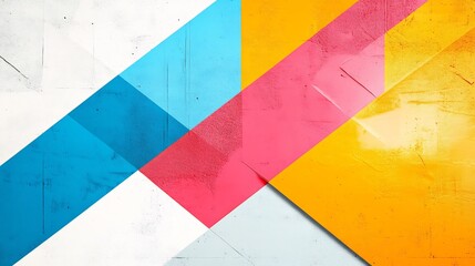 Obraz premium Vibrant Abstract Digital Painting: Bold Geometric Shapes Intersect Dynamically. AI Generated
