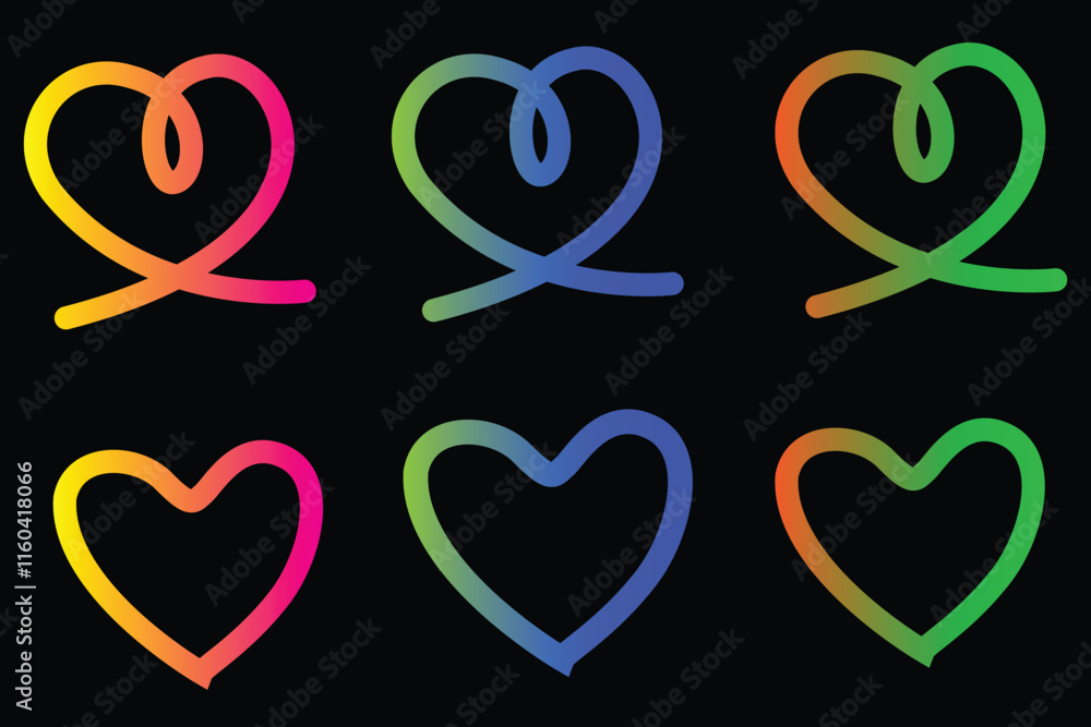 Fototapete abstract 3d heart logo with gradient effect for unique visual appeal