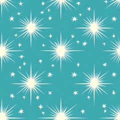 Turquoise and White Starburst Pattern for Seamless Background Design