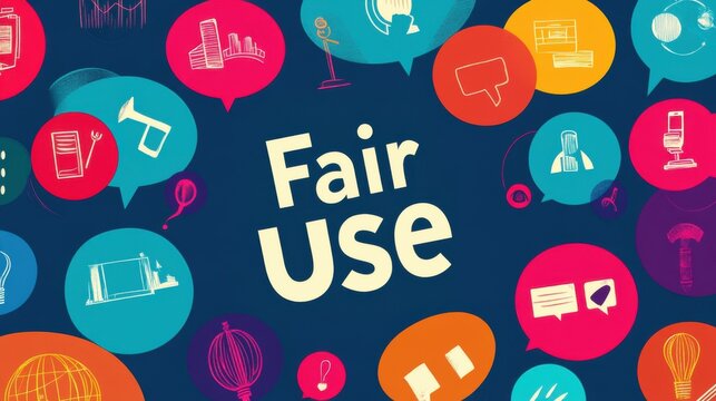 Colorful Fair Use Illustration in Speech Bubbles