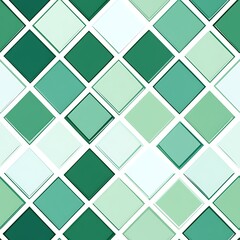 Seamless Overlapping Square Pattern in Shades of Emerald Green