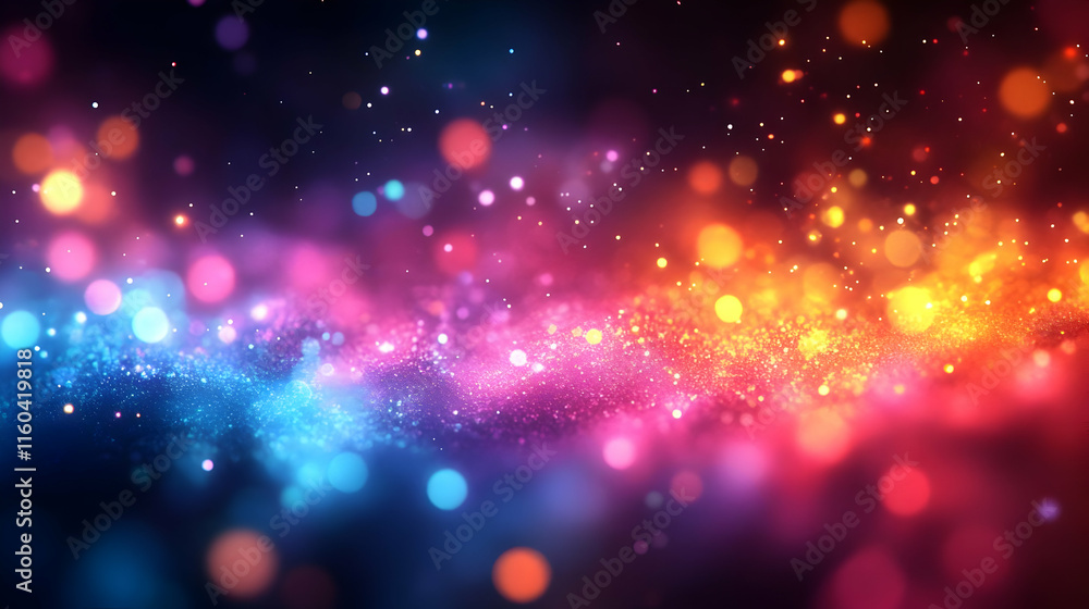 Poster abstract background displays vibrant colors and bokeh effects seamlessly and dynamically
