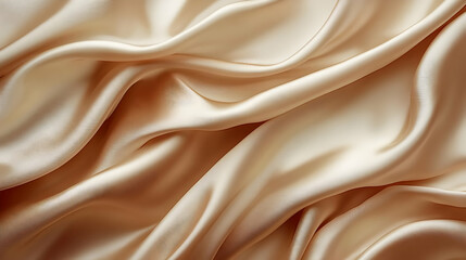 Obraz premium Smooth Gold Silk Fabric Flows and Creates Elegant Waves and Folds Gently