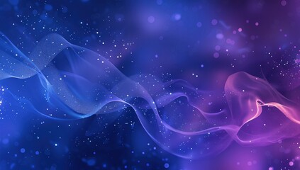 Flowing, hazy abstract with light spots on gradient purple-blue.