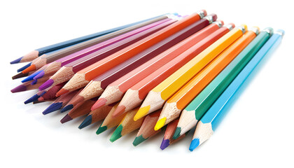 Fototapeta premium Many sharp graphite pencils isolated on white