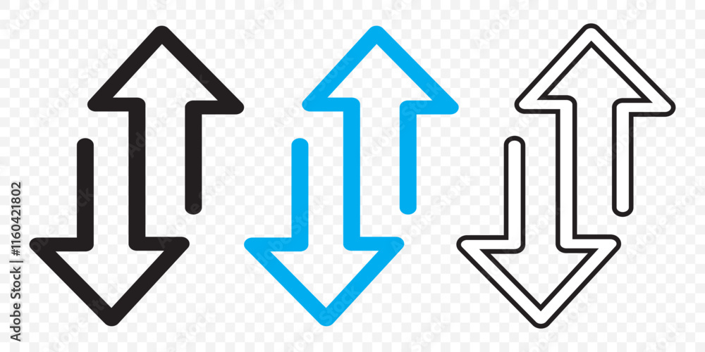 Poster transfer arrows icon outline vector for web ui. eps 10.
