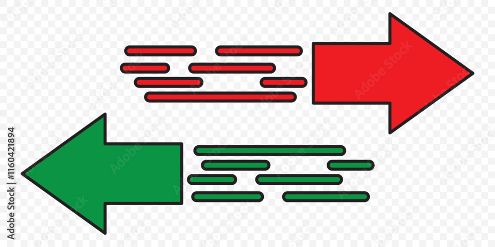 Poster transfer arrows icon outline vector for web ui. eps 10.