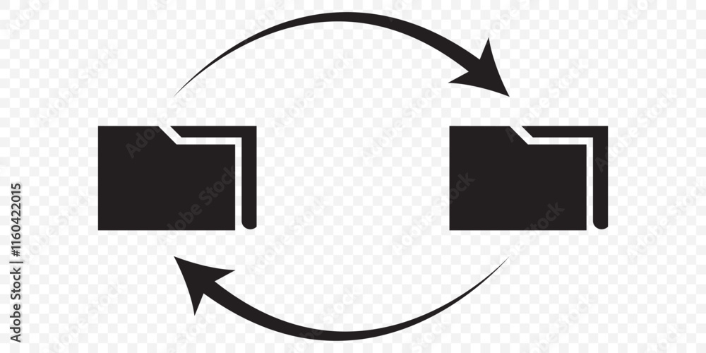 Poster transfer arrows icon outline vector for web ui. eps 10.