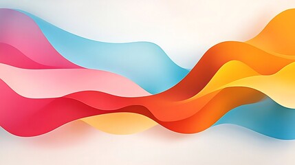 Vibrant Abstract Wave Illustration: Fluidly Designed Digital Artwork in Bold, Colorful Style. AI Generated