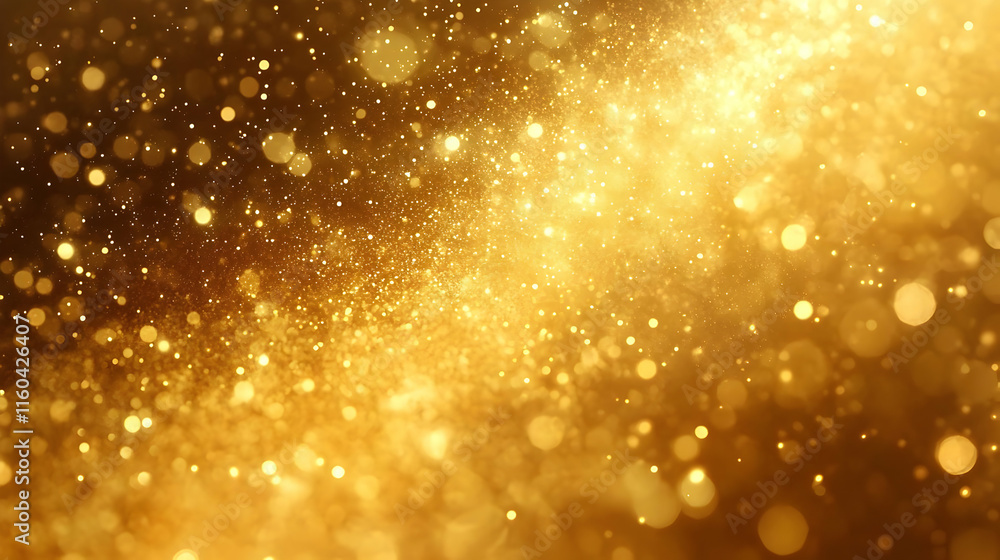 Poster abstract background - golden sparkle and bokeh lights