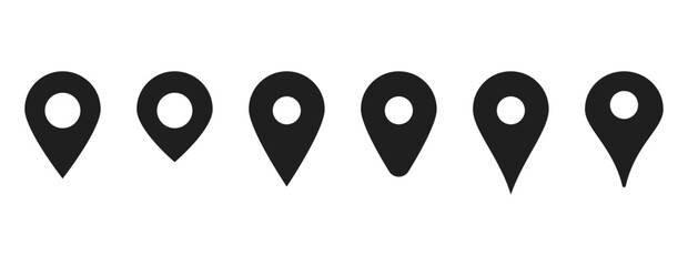 Location map pin icons set. Modern map marker collection. Pinpoint. Location pin icon. Map pin place marker. Map marker pointer icon. GPS location symbol. transparent background