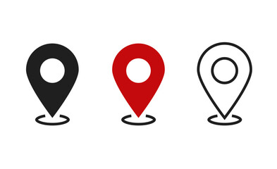 Location map pin icons set. Modern map marker collection. Pinpoint. Location pin icon. Map pin place marker. Map marker pointer icon. GPS location symbol. transparent background
