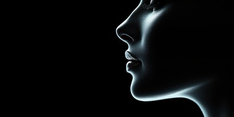 A profile shot of an attractive face with delicate features, exuding charm and confidence.