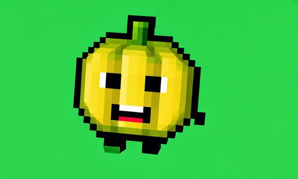 Jackfruit pixel background, green screen