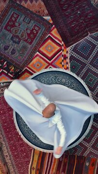 Aerial view of Sufi Whirling Dervish, Turkey