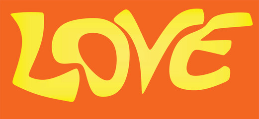 Love graphic text. vector illustration