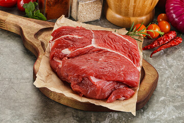 Raw beef meat piece for cooking