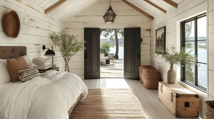 Photo - Serene Lakeside Bedroom Retreat Interior Design