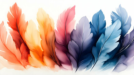 Abstract Illustration Colorful Feathers Background