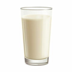 Realistic Glass of milk isolated on transparent background Generative Ai.

