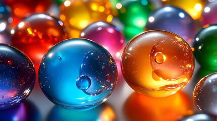 3D Render Abstract Background Colorful Spheres Illustration