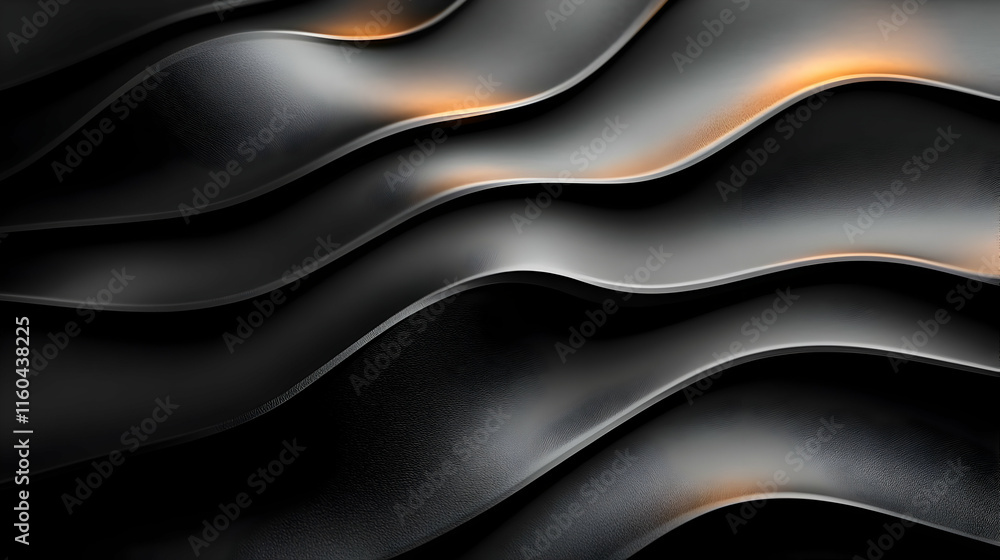 Poster abstract wavy patterns in dark tones with subtle highlights.