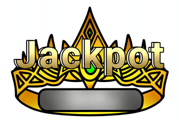 Jackpot text Casino games - slots - game assets - Crown,Cards White background 