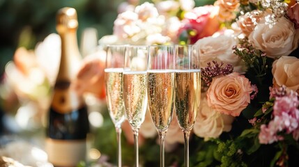 Elegant Banquet Table with Beautiful Floral Arrangements