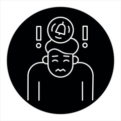 Anxiety line black icon Sign for web page