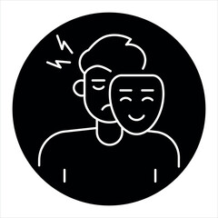 Bipolar affective disorder line color icon Sign for web page